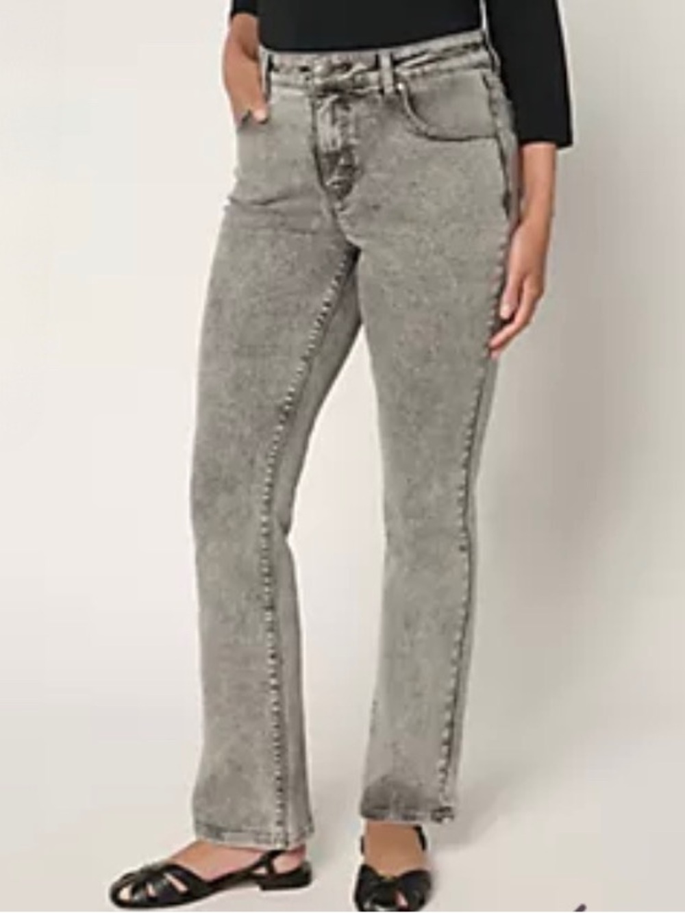 QVC Women with Control Contour Curves Regular Black Wash Jeans / Size 16